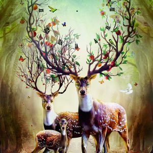 Animal design with rhinestone and clock